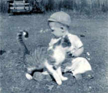 Little Jim with a cat