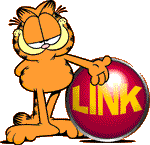 Garfield next to a link-button