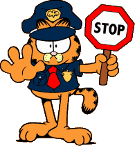 Garfield as a policeman