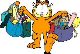 Garfield is shopping