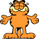 Garfield standing with open arms