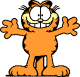 Garfield standing happy with open arms