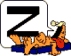 Garfield lays lazy in his bed