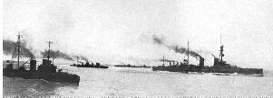 The armoured cruiser Blucher with escorts