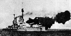 The battleship Kronprinz firing