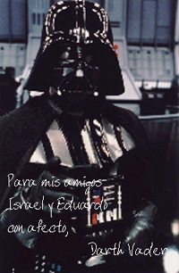 Foto dedicada de Darth Vader