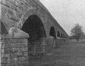 Part of the Lune viaduct. The parapet bows rather badly