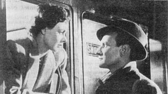 STARS IN TOWN: Celia Johnson and Trevor Howard in a scene from Brief Encounter filmed at Carnforth railway station in 1945