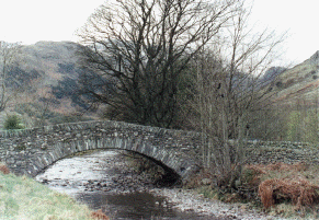 Is this the answer? The bridge pictured is in the Langdale Valley nr Old Dungeon Ghyll