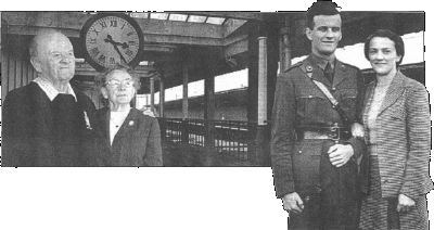 George and Patricia Frost in 1942 and back at Carnforth station