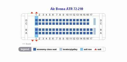 Air Bosna ATR-72 plan sjedista