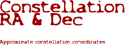 Constellation RA and Dec