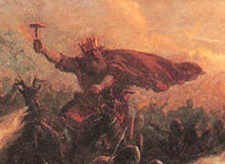 Detail of Thor leading the Wild Host. Click to see larger image.