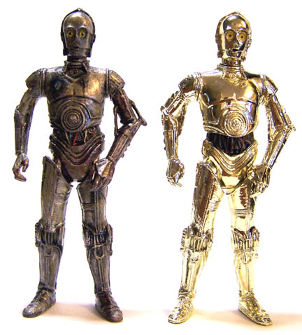 C-3PO: Attack of the Clones Repaint (Left) and Original Revenge of the Sith (Right)