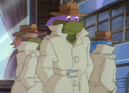 Undercover Donatello with Michaelangelo and Leonardo (from "The Maltese Hamster")