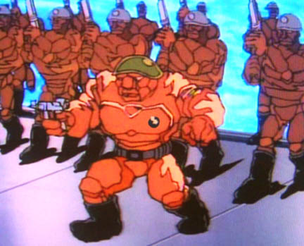 General Traag leads the Stone Warriors into battle (from "Shredded & Splintered")