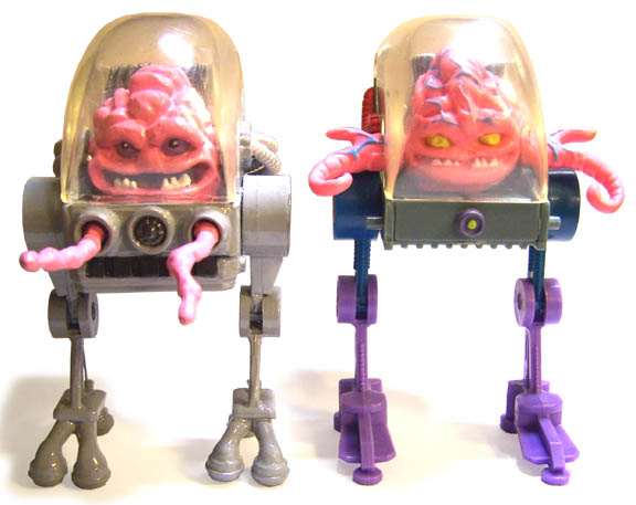 Krang: Kitbash (Left) and Original Toy (Right)