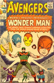 [The first, tragedy-themed, appearance of Wonder Man.]