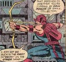 [A classic seventies Hawkeye pose.]