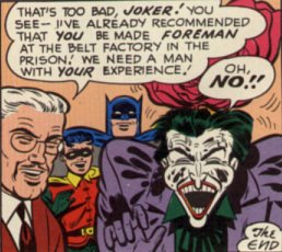 [The smarmy happy ending - far from what Batman readers expect today.]