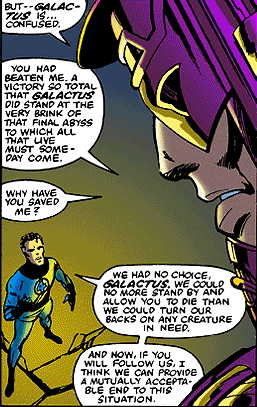 [Galactus, like many readers, tries to make sense out of Richard's decision.]