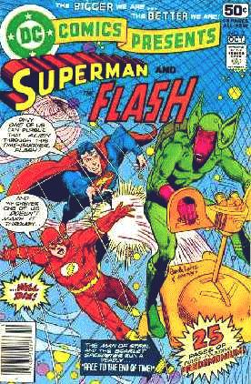 [Superman races the Flash again in DC Comics Presents.]