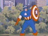 [A clip from a Captain America appearance in a Marvel cartoon.]