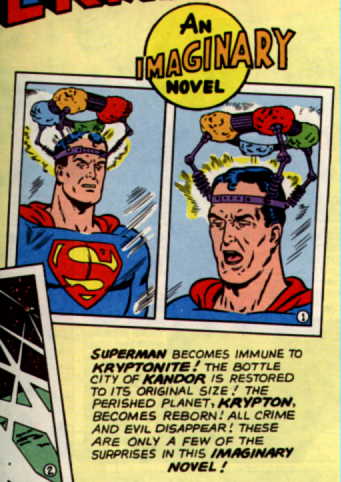 [Blurbs from a typical DC imaginary story.]