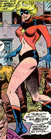 [Ms. Marvel fails to impress in this particular ill-considered ensemble.]