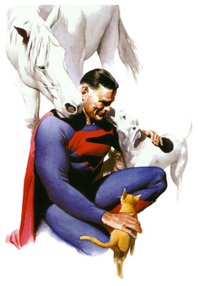 [Alex Ross pays tribute to the strange Superman zoo.]