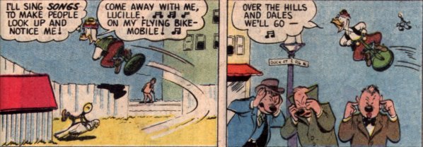 [A classic Carl Barks bit in a duck strip.]