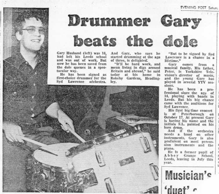 Gary's first 
exposure to the big time!
Taken from the Yorkshire Evening Post, 1976.