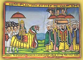 Menelik erreicht Axum mit der Bundeslade