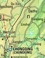 Map position of Dazu and Chungking.