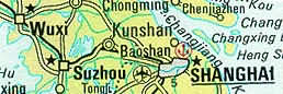 Map shows position of Wuxi, Suzhou and Shanghai.