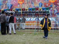 Rushaan is on this scary ride, behind me