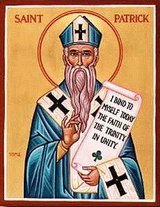 Saint Patrick: I bind to myself today the faith of the Trinity in unity. (from the hand of Simeon 1986)