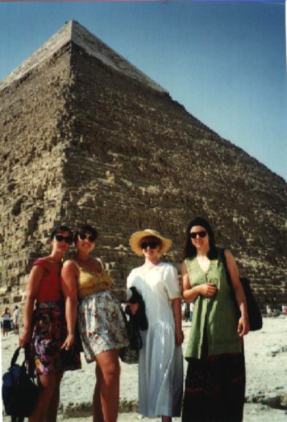 Lena,Angy, Air and Lorna beside the pyramids