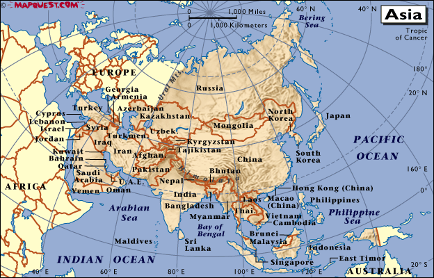 Map of Asia