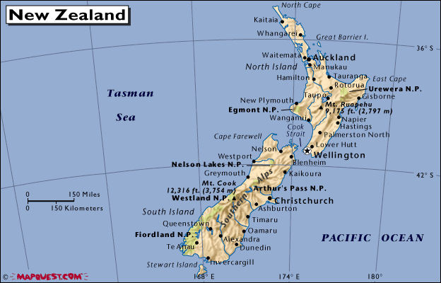 Map of New Zealand