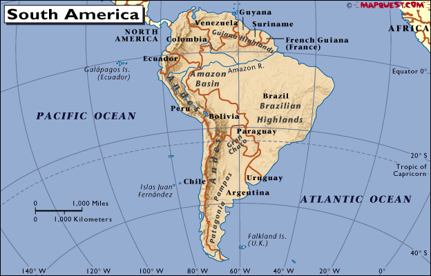 Map of South America