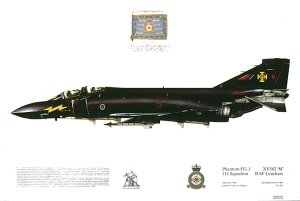 No333, Phantom FG.1, "Black Mike", 111 Sqn, RAF. - XV582,  Aircraft "M" - In Black Colours. A Fantastic Print of a wonderful Aircraft.
