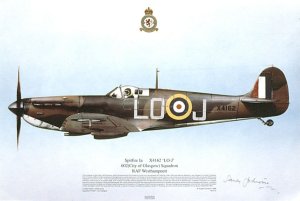 No 413sig, Spitfire 1a, X4162 'LO-J', 602 Sqn, RAF.
