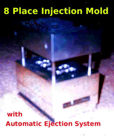8 cavity thermoplastics injection mold with automatic part ejection