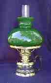 A Concierge Lamp with triple layered glass student shade and choice of burner/chimney arrangements
