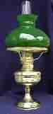 #1 and #2 Patrone lamp with green student shade