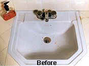 Perma-Glaze is a proprietary blend of polymer resins that can make virtually every fixture in the bathroom or kitchen look like new. Finishes can be matte or glossy and are available in any color. Perma Glaze restores worn and damaged fixtures and surfaces to their original luster in 3 to 4 hours.without removal, at a fraction of the replacement cost!