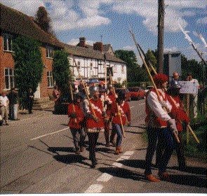Soldiers at the reconstruction of the battle of Mortimer's Cross