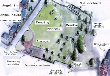 Kingsland village green, Herefordshire: Plan for the new village green