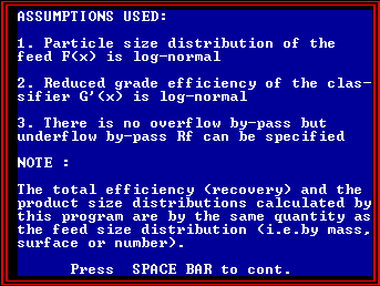 Classification assumptions